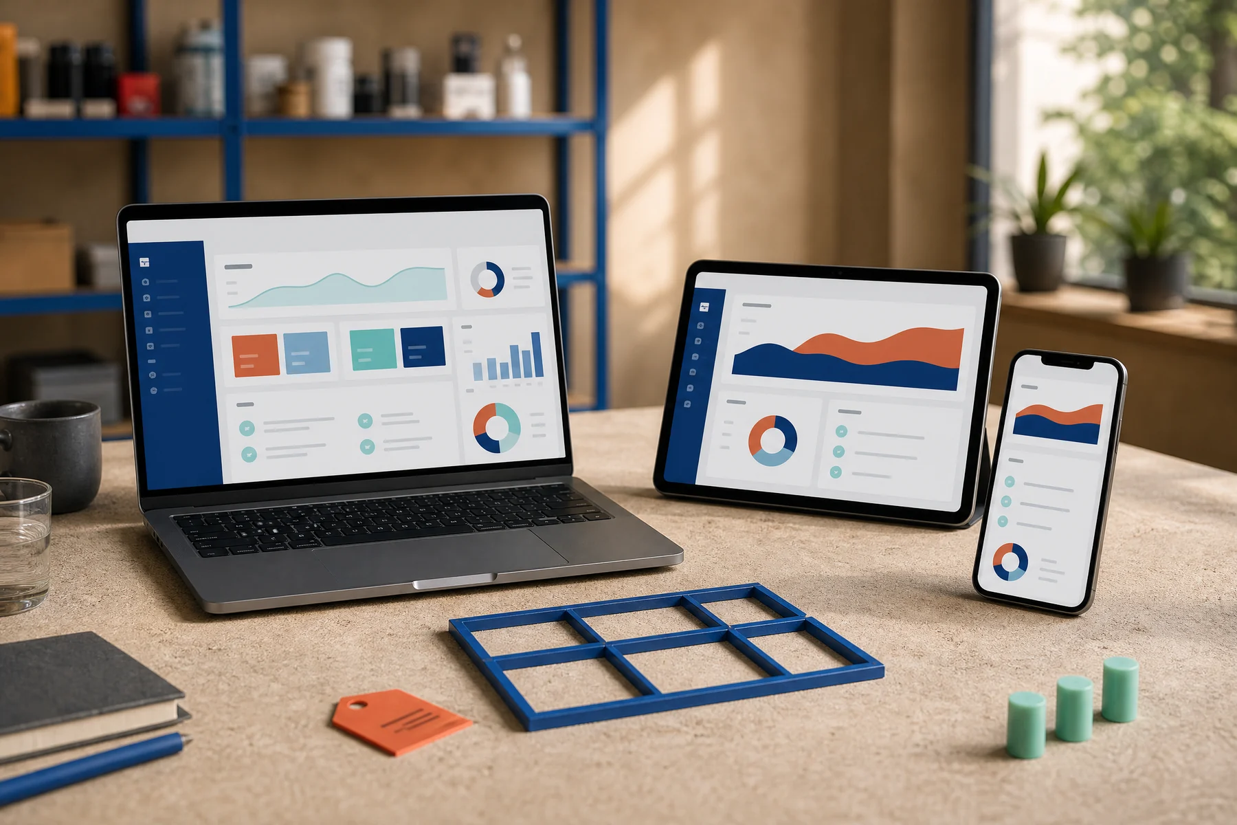 Responsive application running across laptop, tablet and phone